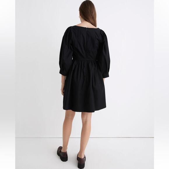 Madewell Poplin Puff-Sleeve Mini  Dress - Picture 2 of 9